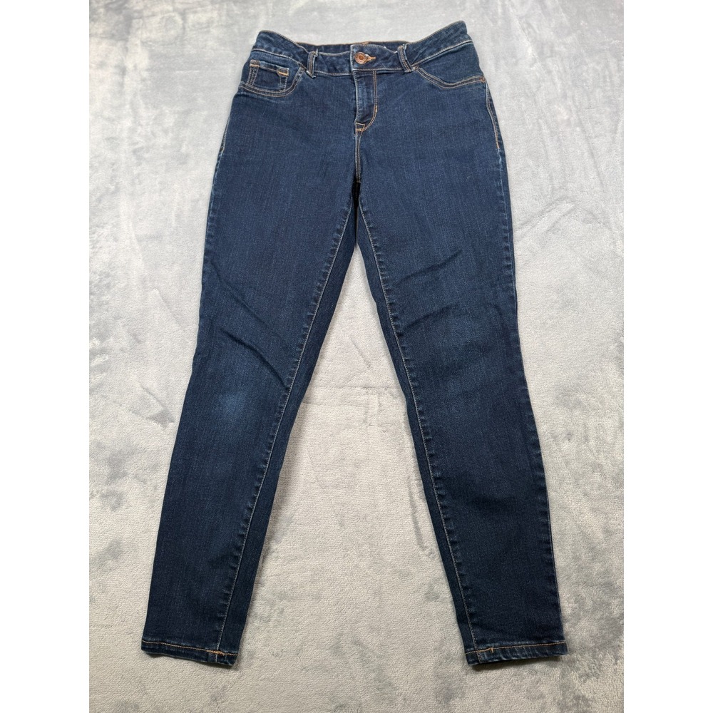 Maurices Jeans Womens Medium Short Blue Denim Dark Wash Cotton Stretch High Rise
